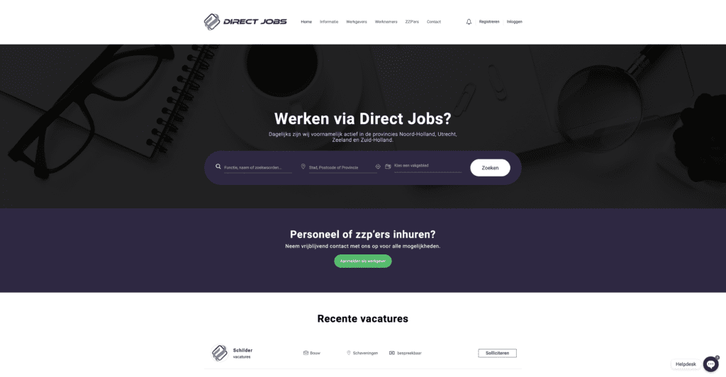 Direct Jobs Wij zijn voornamelijk actief in ZuidHolland!